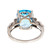 Cushion Cut Bright Blue Topaz Ring 14k White Gold Diamond