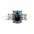 Peter Suchy Gray Blue Cushion Sapphire Engagement Ring Three Stone 