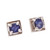 Vintage 1950 Cube Design Star Sapphire Earrings 14k White Gold 
