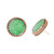  GIA Certified Jadeite Jade Gold Carved Round Earrings