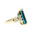 Estate Blue Indicolite Tourmaline Marquise Diamond 1960 18k Yellow Gold Ring 