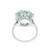 Important Round Aqua Cocktail Ring 1950 Platinum & Diamond