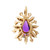 Vintage 1960 Amethyst Pendant Diamond 14k Gold 