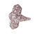 Vintage Art Deco Platinum Diamond Pierced Filigree Ring 