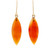 Peter Suchy Orange Translucent Calcedony Dangle Earrings 14k Yellow Gold 