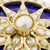 Estate 1950 Cobalt Blue Enamel Pendant 18k Yellow Gold Sunburst Design 