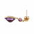 Vintage 1970 Amethyst Dangle Earrings 14k Yellow Gold