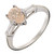 Natural Certified Peach Light Yellow Sapphire Engagement Ring 18k Gold Diamond