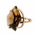 1960 Large Freeform Smoky Quartz 14k Yellow Gold Ring 