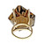 1960 Large Freeform Smoky Quartz 14k Yellow Gold Ring 