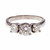 Estate Three Stone Diamond Engagement Ring 14k White Gold