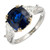 Estate 1990 Cushion Royal Blue Certified Sapphire Engagement Ring Diamond 