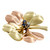 Tiffany & Co 1940 Retro Rose Green Gold Diamond Sapphire Brooch