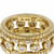 Estate Judith Ripka Eternity Ring Diamond Wedding 18k Yellow Gold 