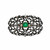 Victorian GIA Certified Emerald Pin Silver Top 14k Yellow Gold Rose Cut Diamonds