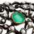 Victorian GIA Certified Emerald Pin Silver Top 14k Yellow Gold Rose Cut Diamonds