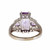 Estate Emerald Cut Amethyst Ring 14k White Gold Diamond