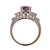 Estate Emerald Cut Amethyst Ring 14k White Gold Diamond