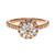 Peter Suchy Round Halo Diamond Engagement Ring 14k Pink Gold GIA Certified 