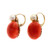 Vintage Estate Mid Century 1950 Orange Red Coral Pearl 14k Earrings 