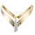 Modernist Vintage 1950 Bangle Bracelet 14k Yellow Gold Diamond “V” Design 