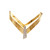 Modernist Vintage 1950 Bangle Bracelet 14k Yellow Gold Diamond “V” Design 