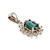 Estate Oval Sapphire Diamond Pendant 14k White Gold