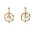 Estate Mobe Pearl Diamond Dangle Earrings 14k Yellow Gold