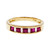 Estate Channel Set Ruby Diamond Wedding Band Ring 18k Yellow Gold 