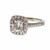 Peter Suchy Cushion Cut Diamond Halo Engagement Ring Rolled Edge Platinum 