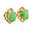 GIA Certified Oval Cabochon Jadeite Jade Diamond Gold Earrings