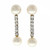 Vintage 1960 Culture Pearl Diamond Dangle Earrings 14k White Gold 