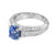 GIA Certified 2.64 Carat Oval Sapphire Diamond White Gold Engagement Ring