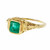 Estate Filigree Emerald Engagement Ring 18k Yellow Gold