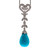 Estate Turquoise Briolette Drop Pendant Necklace 14k White Gold 