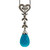 Estate Turquoise Briolette Drop Pendant Necklace 14k White Gold 