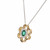 Spark GIA Certified .35 Carat Emerald Diamond Yellow White Gold Pendant Necklace