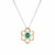 Spark GIA Certified .35 Carat Emerald Diamond Yellow White Gold Pendant Necklace