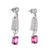 GIA Certified 4.30 Carat Pink Sapphire Diamond Platinum Dangle Drop Earrings