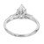 EGL Certified .58 Carat Pear Shaped Diamond Three-Stone Gold Engagement Ring