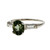 Vintage 1940 Rare Natural Green Sapphire Engagement Ring Platinum Diamond GIA
