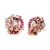 Round Pink Sapphire Diamond Rose White Gold Clip Post Lever Back Earrings