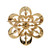 Estate Pearl Garnet Circle Flower Pin Pendant 14k Yellow Gold