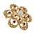 Estate Pearl Garnet Circle Flower Pin Pendant 14k Yellow Gold