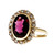 Estate Victorian 1900 Rhodalite Garnet Ring Rose Cut Diamonds 14k 