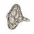 Art Deco 1930 Filigree Old European Round & Triangle Diamond Ring Platinum 