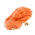 Vintage 1950 Hand Carved Certified Natural Coral Woman Pin Pendant 18k Yellow Gold