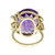 Vintage 1950 Large Amethyst Oval Ring 18k Yellow Gold Diamond