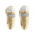 Estate Gumps Cultured Pearl Diamond Earrings 18k Gold Cornucopia Design 