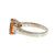 Estate Spessartite Vivid Orange Garnet Ring 18k White Gold Baguette Diamonds 